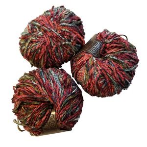 Lot of GGH Yarn Vanessa - 12 / 161 Multicolor Black Red Green Purple - 7 Balls